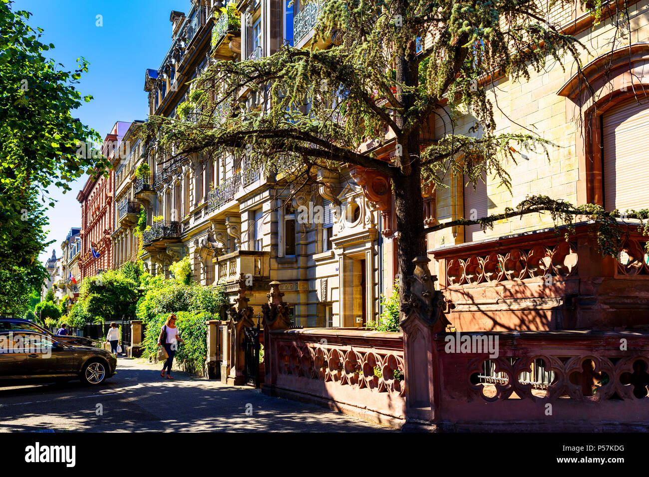 Straßburg, Gründerzeitlichen Wohngebäude aus dem 19. Jahrhundert, Neustadt, Elsass, Frankreich, Europa, Stockfoto