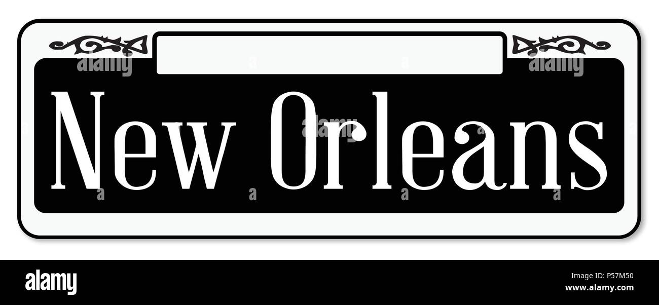 Neue Orleons typische Straße Schild über einem weißen Hintergrund Stock Vektor