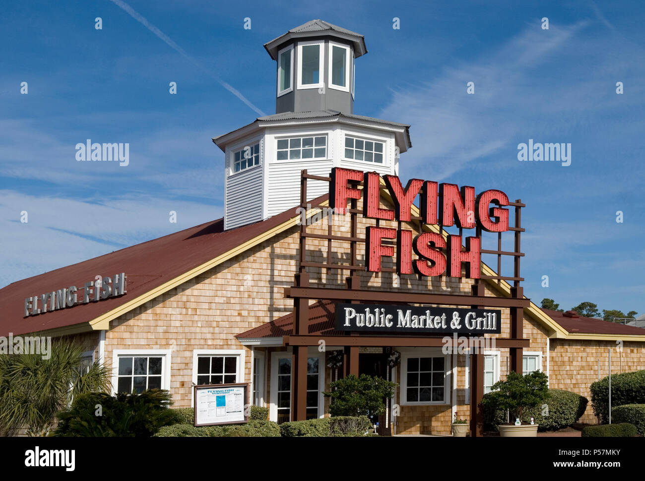 Fliegende Fische öffentlichen Markt & Grill Barefoot Landing North Myrtle Beach, SC USA Stockfoto