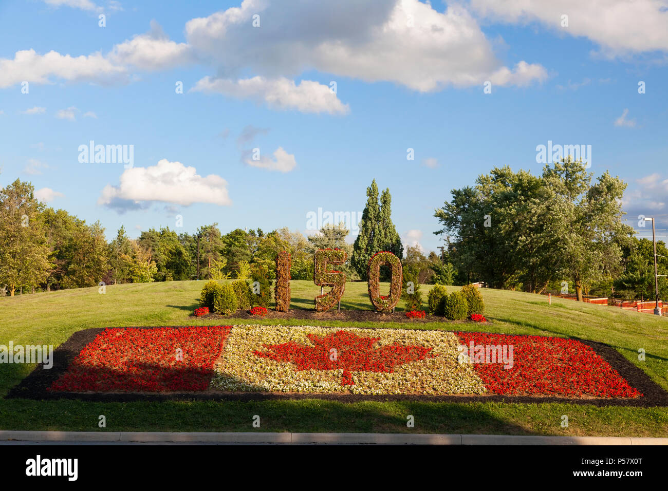 Ein Kanada 150 Garten an der Universität von Guelph (U, G) in Guelph, Ontario, Kanada. Stockfoto