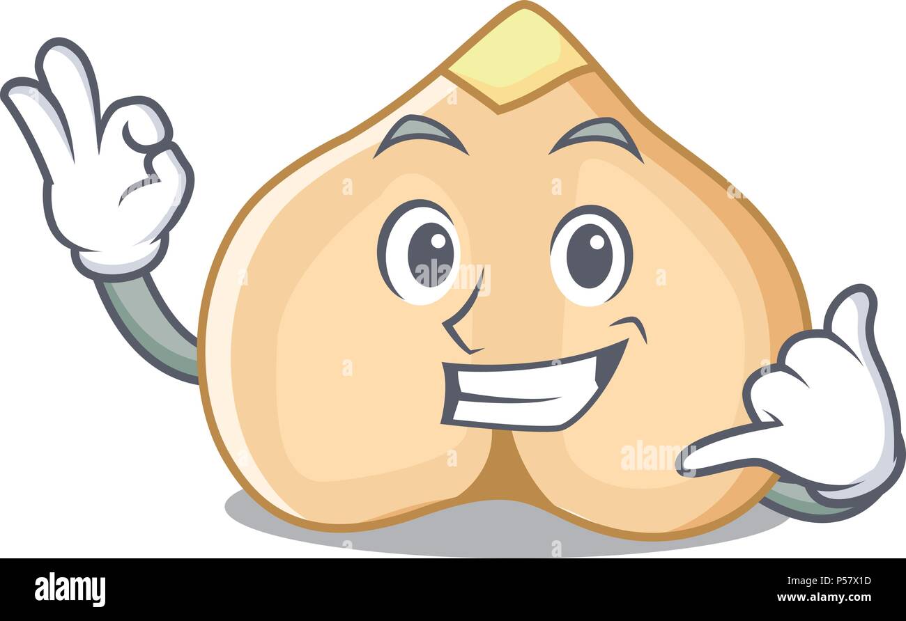 Rufen Sie mich an kichererbsen Maskottchen Cartoon Stil Stock Vektor