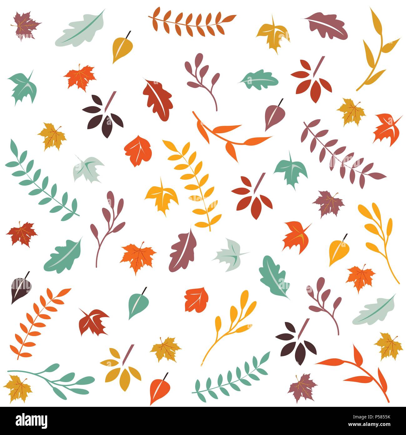 Hallo Herbst. Blätter im Herbst Hintergrund. Stock Vektor