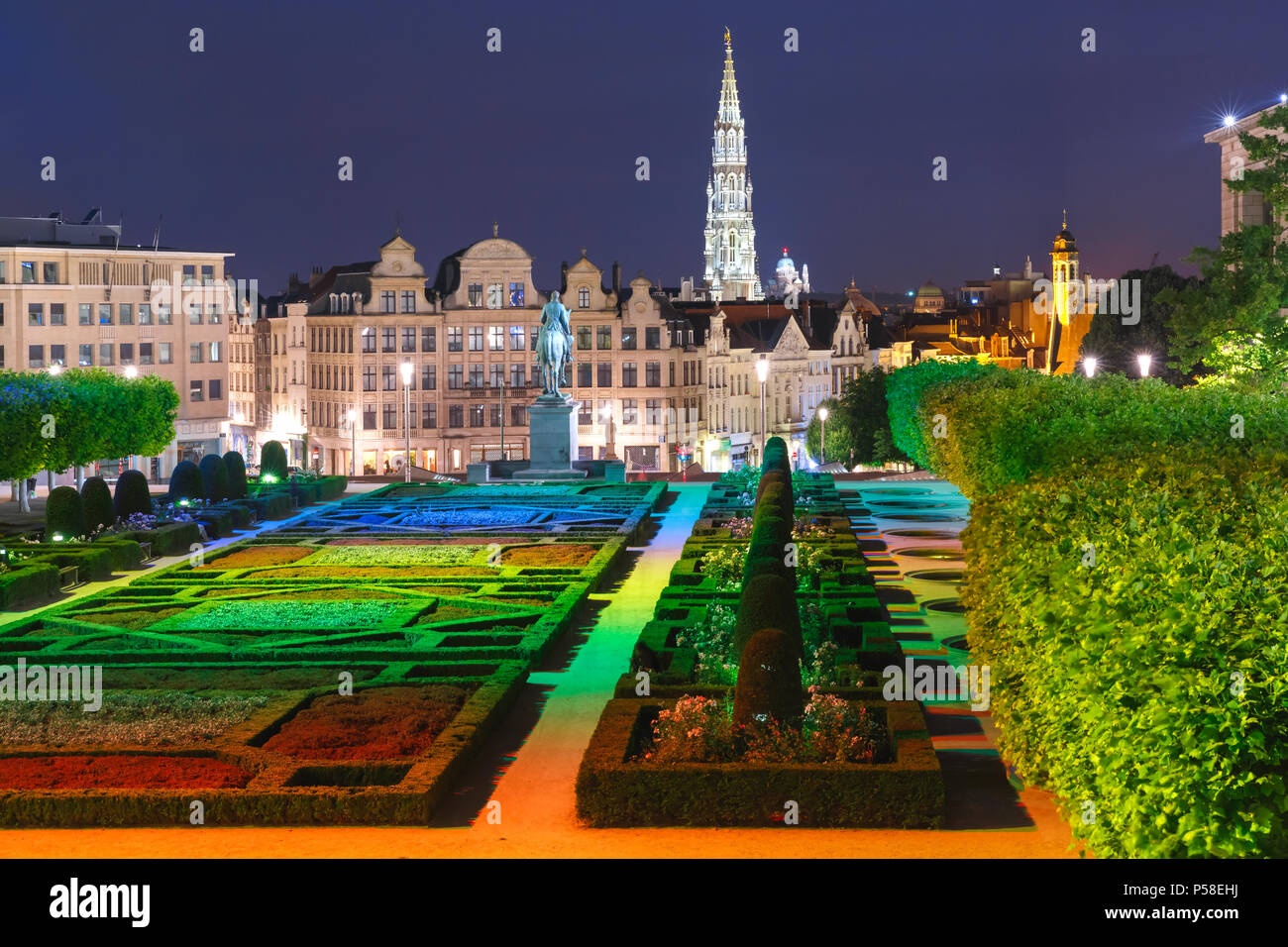Brüssel bei Sonnenuntergang, Belgien, Brüssel Stockfoto