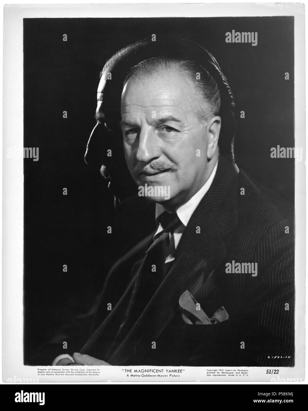 Louis Calhern, Werbung Portrait für den Film", den Herrlichen Yankee', MGM, 1950 Stockfoto