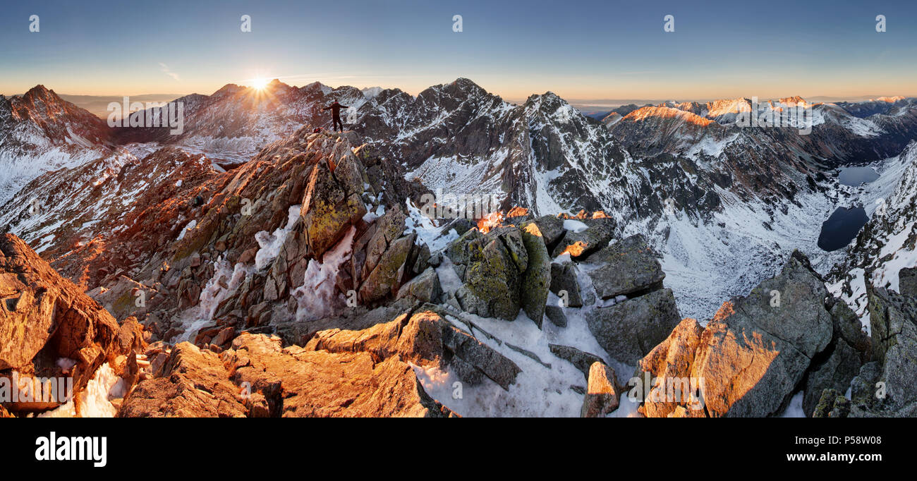Panorama der Winter Berg - Tatra, Slowakei Stockfoto