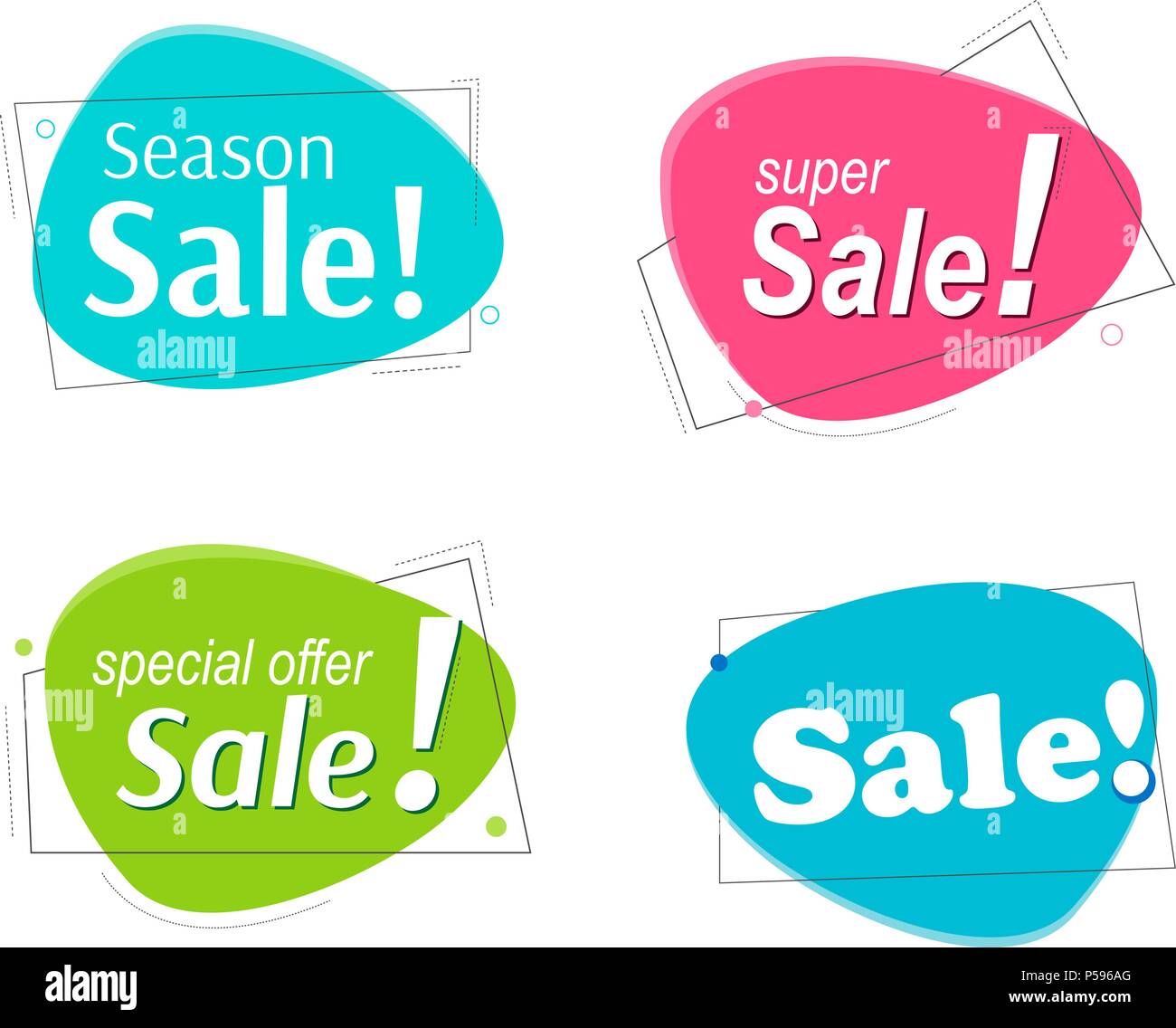 Set Farbige promotion Banner. Flache Kuppel geformt Aufkleber, Etikett Stock Vektor