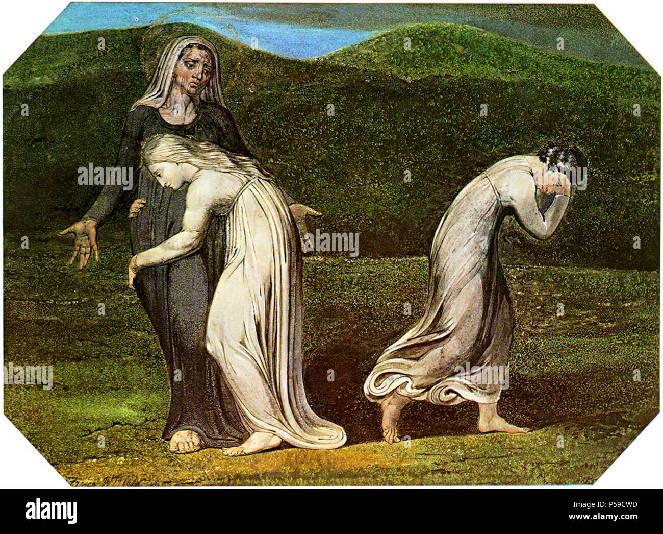 1795 - William-Blake-Naomi-Verdrießen - Ruth-Orpah. Stockfoto