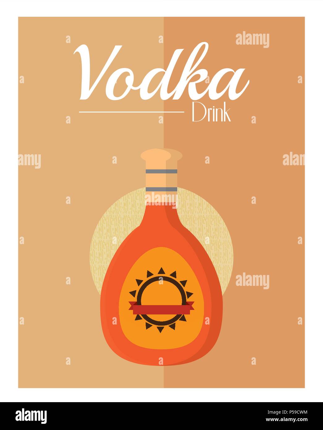 Wodka trinken Flasche über bunten Hintergrund Vector Illustration graphic design Stock Vektor