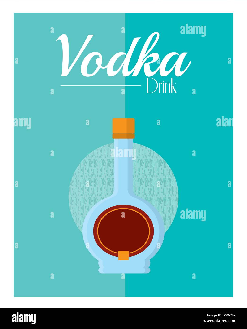 Wodka trinken Flasche über bunten Hintergrund Vector Illustration graphic design Stock Vektor
