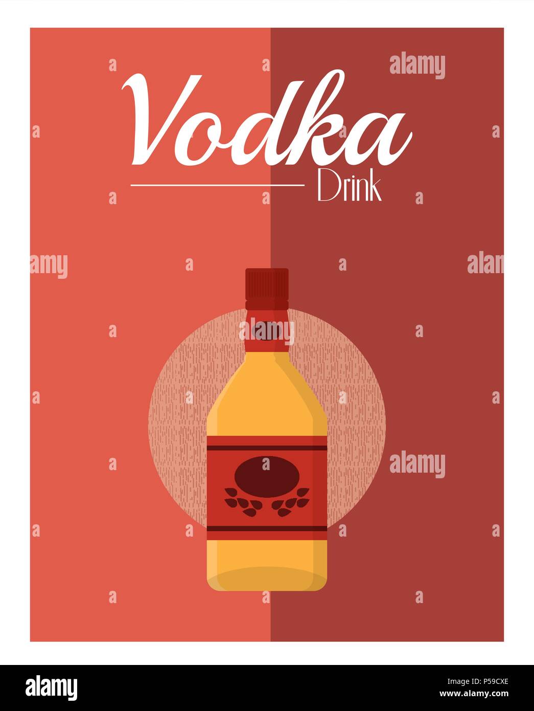 Wodka trinken Flasche über bunten Hintergrund Vector Illustration graphic design Stock Vektor