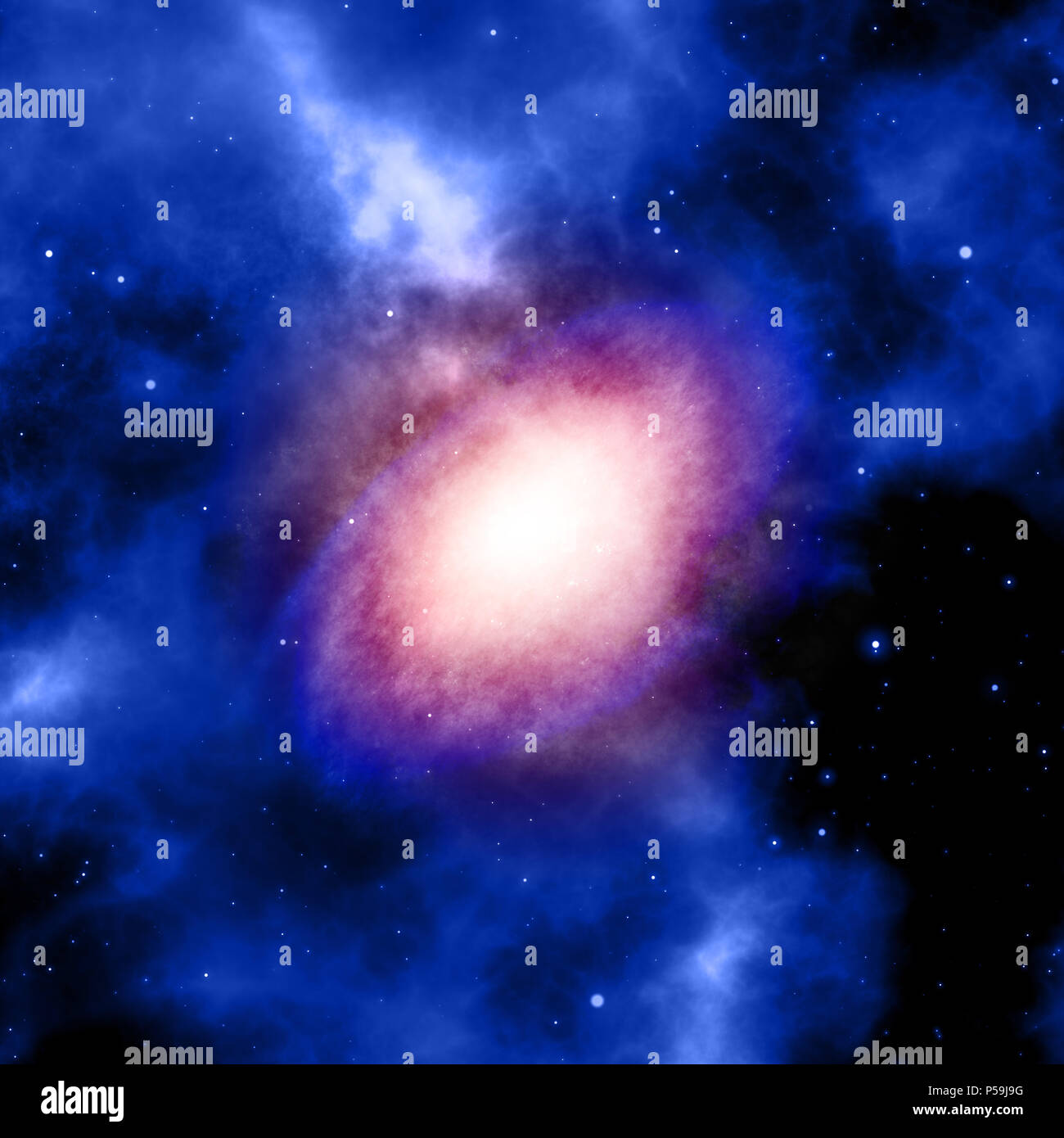 3D-Render von einem Raum Hintergrund mit Nebula Stockfoto