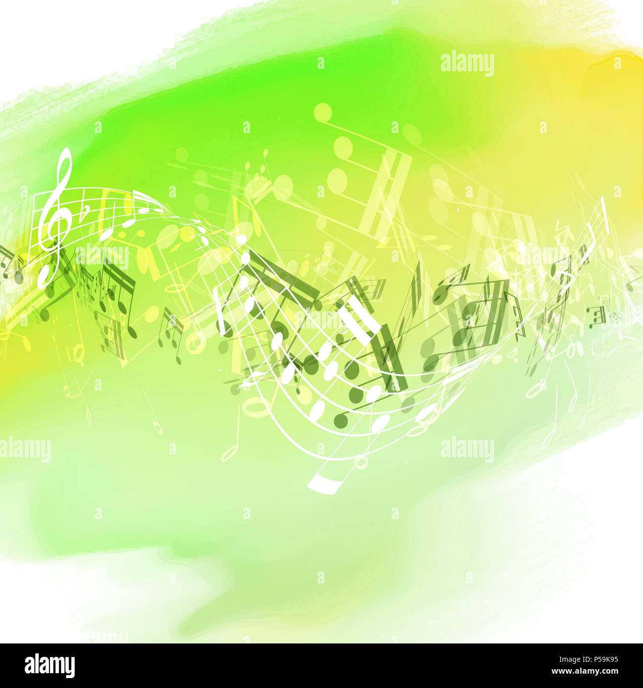 Abstrakte Musik Hinweis auf ein Aquarell Textur Hintergrund Stockfoto