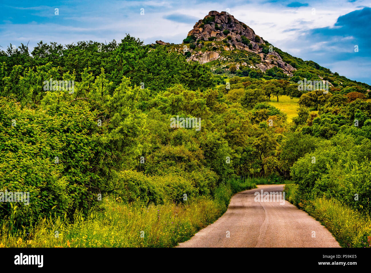 Italien Sardinien Strada Panoramica Aggius Stockfoto