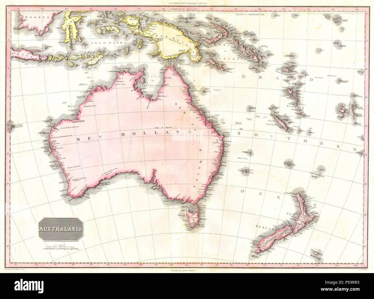 1818 Pinkerton Karte von Australien^ Neuseeland - Geographicus - Australien - Pinkerton-1818. Stockfoto