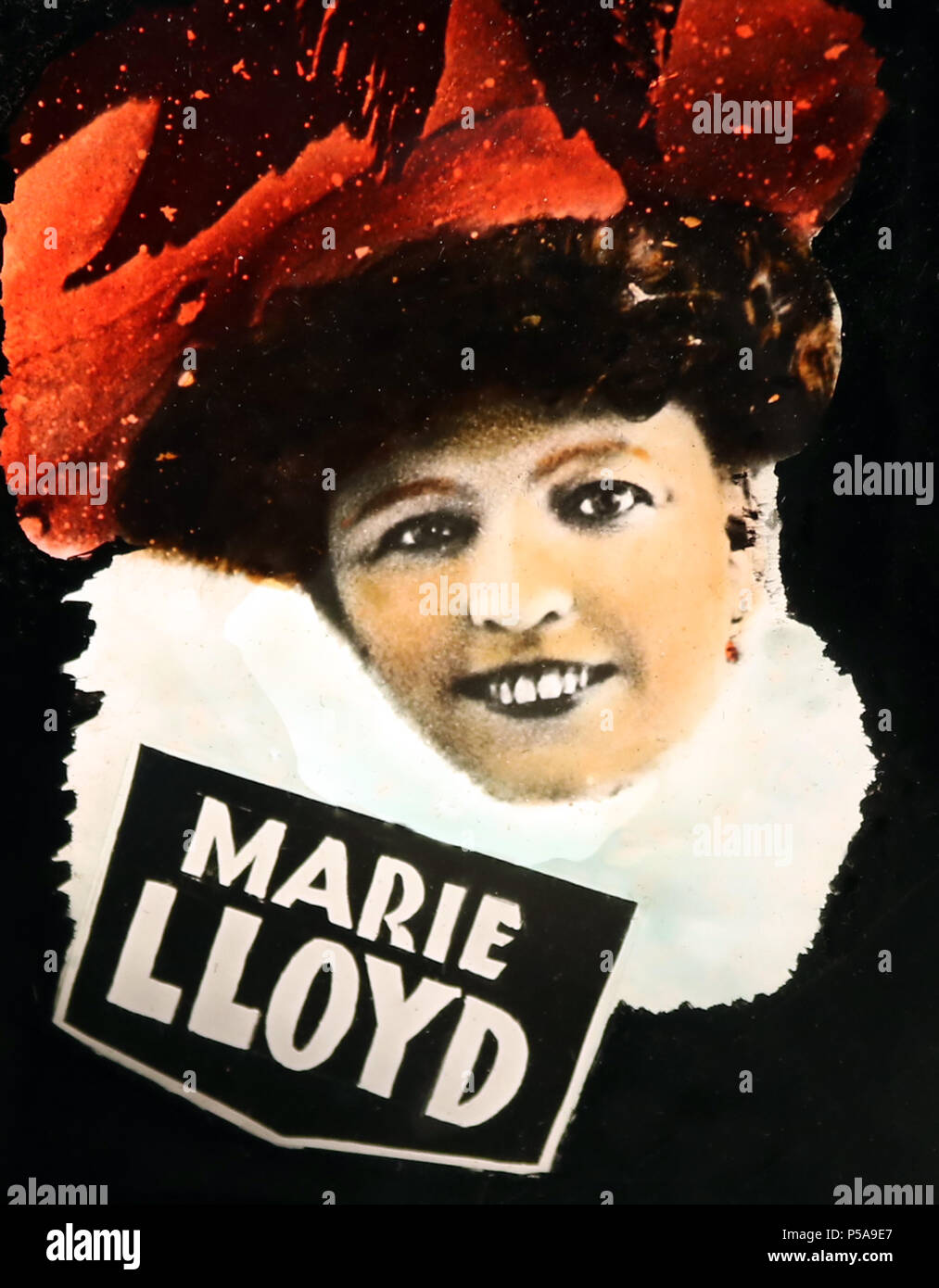 Eine magische Laterne Folie von Marie Lloyd, Viktorianischen Periode Stockfoto