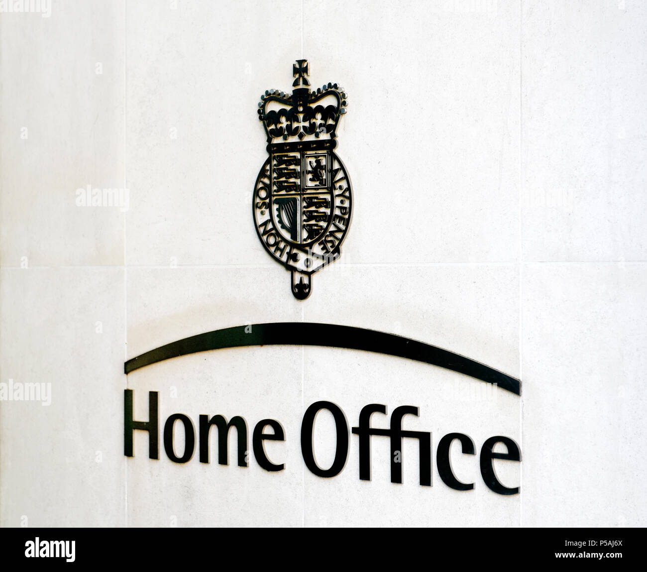 Home Office-Zeichen vor der Regierung Gebäude, London Stockfoto