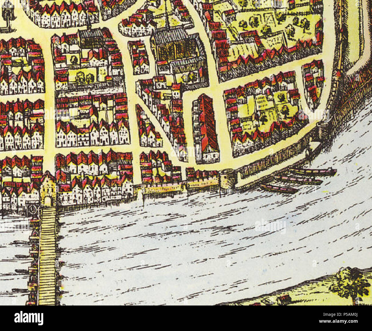 N/A. Englisch: Ausschnitt aus der historischen Blick auf Bremen, Deutschland, von Georg Braun und Frans Hogenberg, zeigt der Bereich neben der Straße Tiefer neben der Weser sowie das ehemalige Kloster St. Johann um das Jahr 1598. English: Ausschnitt aus der historischen Ansicht Bremens von Georg Braun und Frans Hogenberg, sterben sterben Gegend um die Straße Tiefer an der Weser und das ehemalige Kloster St. Johann um das Jahr 1598 zeigt. 1598. Von Georg Braun und Frans Hogenberg 233 Bremen - Tiefer (Braun&amp; Hogenberg) Stockfoto