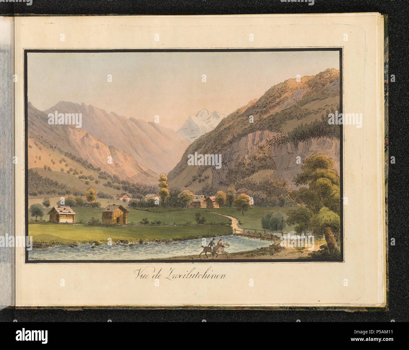 Ich höre: 0 312 CH-NB-Vue de Zweilutchinen - Sammlung Gugelmann-GS-GUGE -202-49 Stockfoto