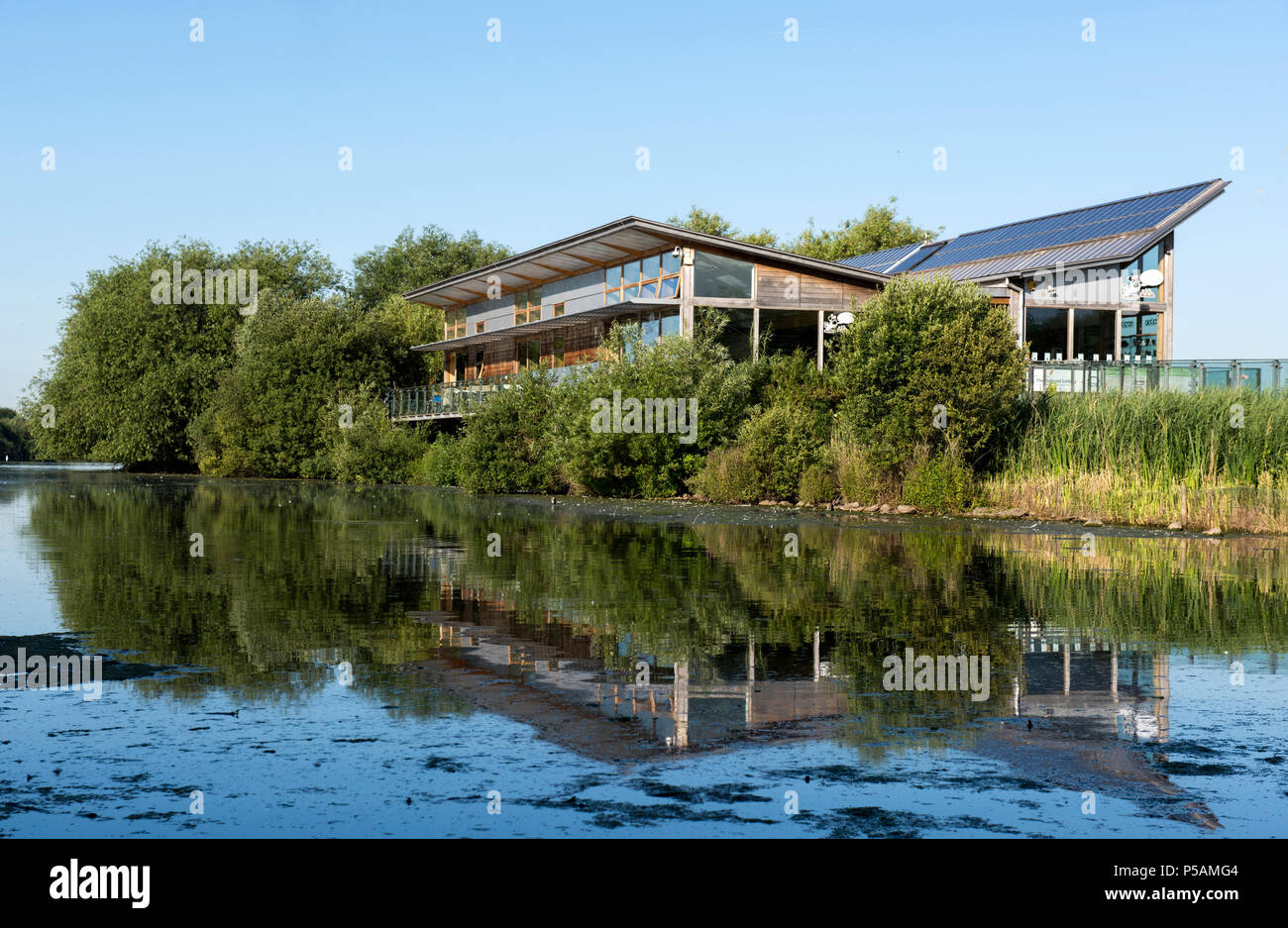 Besucher Center am Naturschutzgebiet Attenborough, Nottinghamshire England Großbritannien Stockfoto