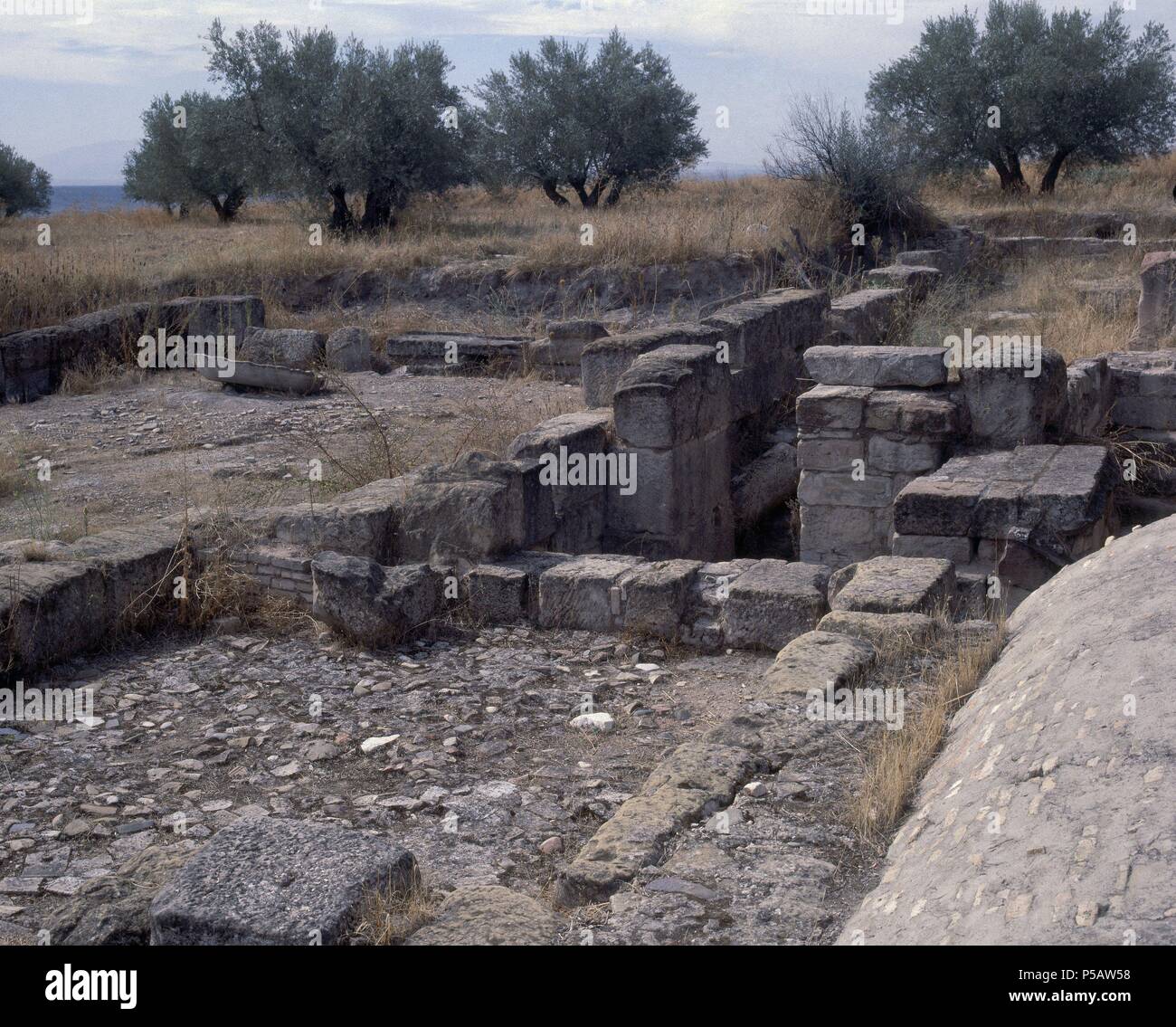 CIUDAD IBERORROMANA - RUINAS ROMANAS - SIGLO III AC/SIGLO I DC-POBLADO DE LAS TERMAS. Lage: aussen, CASTULO, SPANIEN. Stockfoto