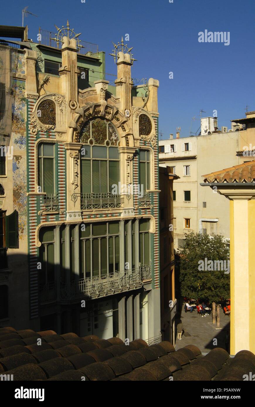 Edificio modernista de los antiguos almacenes El Águila (1908). Ciudad de Palma. Mallorca. Balearen. España. Stockfoto