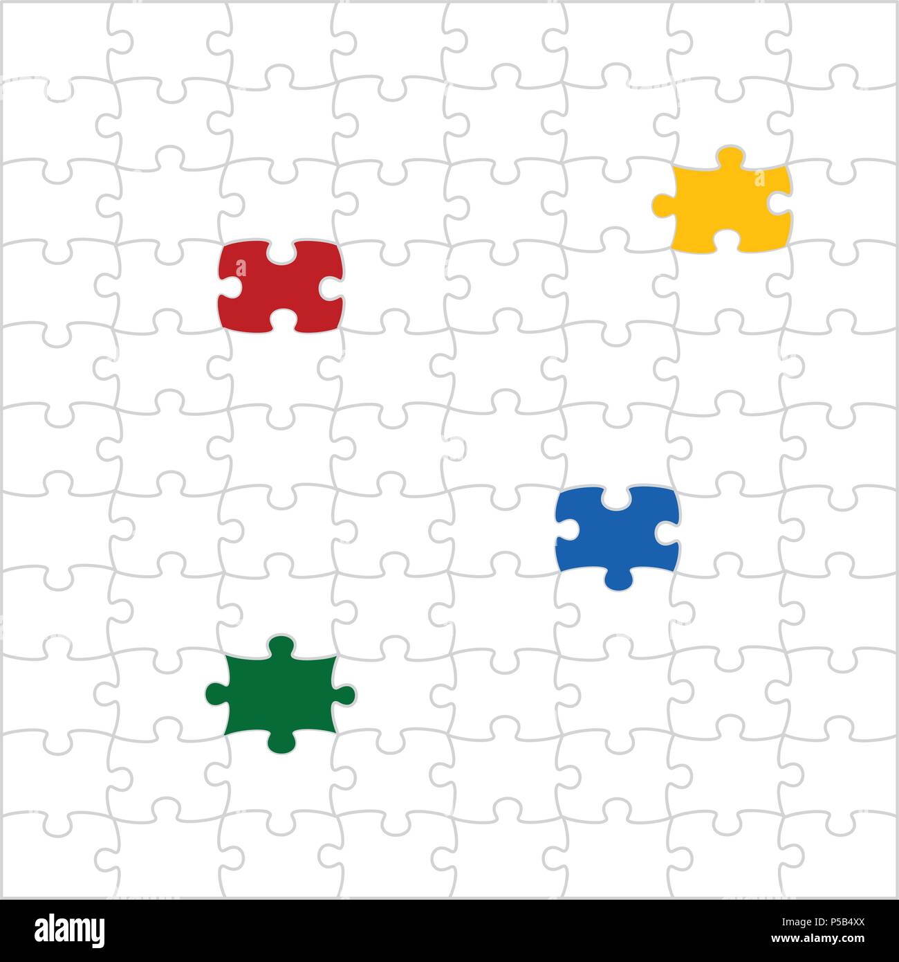 Puzzle , Puzzle Postkarte Stock Vektor