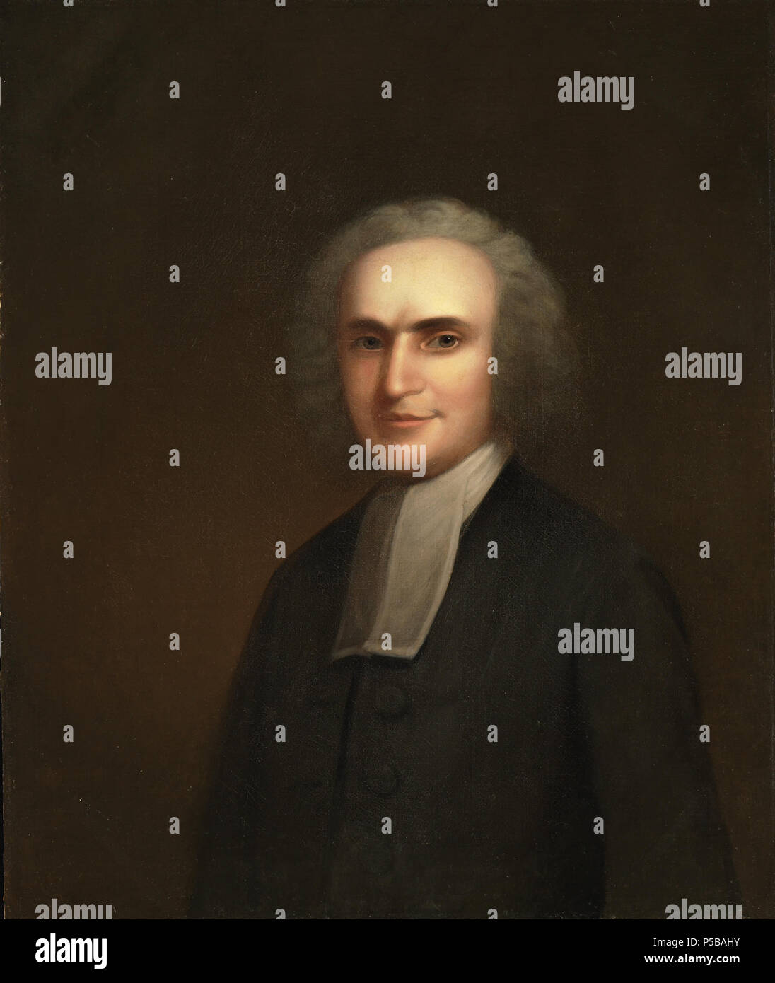 N/A. Edward Ludlow Mooney, American, 1813-1887 Aaron Burr Sr. (1716-1757), Präsident (1748 - 57) Öl auf Leinwand 71 x 58 cm. (27 15/16 x 22 13/16 in.) 110,5 x 94 cm. (43 1/2 x 37 in.) (Frame) Princeton University PP8N/A51AaronBurrSr Stockfoto