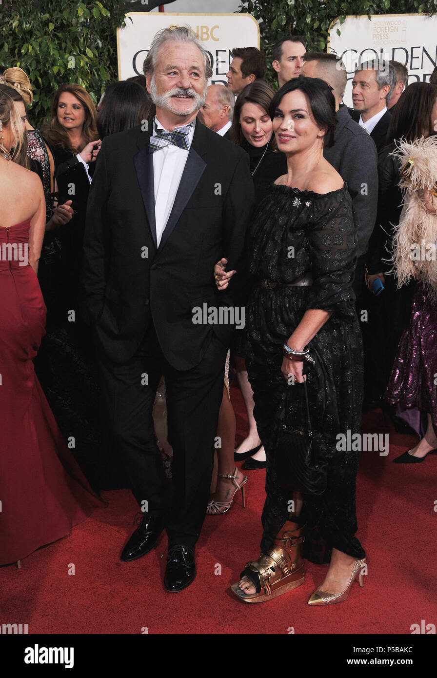 Bill Murray Und Frau An Der 70th Golden Globes Awards 2013 Ankunft Auf Dem Hilton Hotel In Beverly Hills Bill Murray Und Frau