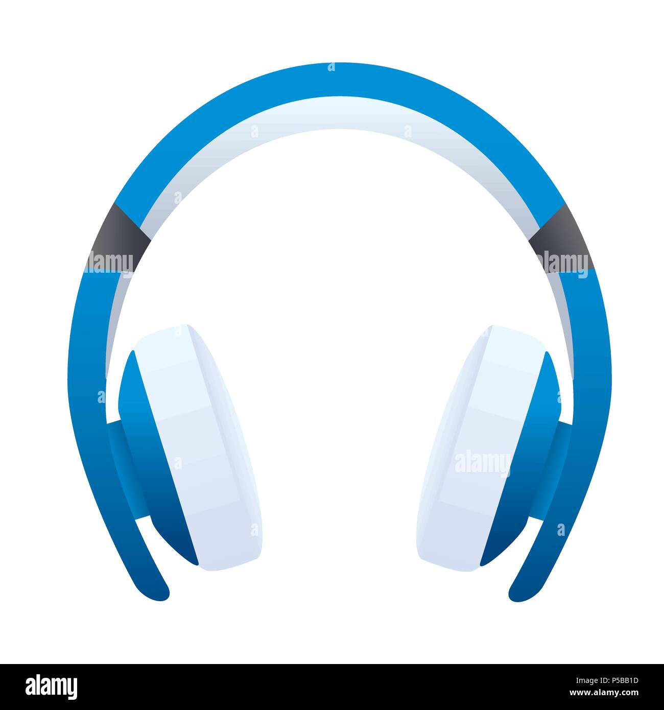 Symbol der Kopfhörer ohne Kabel auf weißem Hintergrund isoliert. Stock Vektor