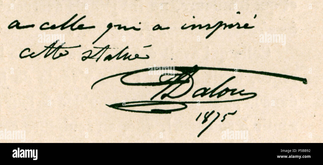 N/A. Englisch: Reproduktion eines Autogramm Unterschrift des Bildhauers Jules Dalou. Français: Reproduktion d'une autographe Signatur du sculpteur Jules Dalou. Scan: 12-04-2009 - Autogramm im Jahre 1903 veröffentlicht. Jules Dalou (1838-1902); Alternative Namen Jules Dalou Aimé-Jules Dalou Beschreibung französischen Bildhauer Geburtsdatum / Tod 31. Dezember 1838 15. April 1902 Ort der Geburt / Todes Paris Paris Authority control: Q 551648 VIAF: 76588662 ISNI: 0000 0000 6664 2752 ULAN: 500115274 LCCN: n 88633508 WGA: DALOU Jules WorldCat 153 Autographe Dalou Stockfoto