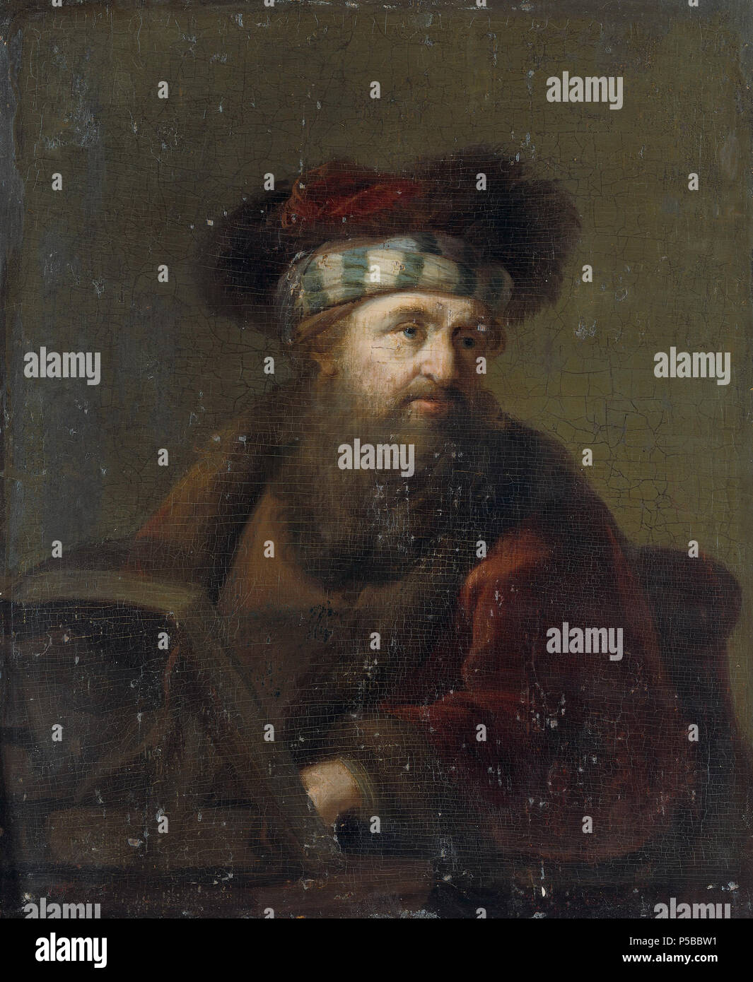 496 Een Mann in oriëntaals kostuum, bekend als 'De rabbijn 'Rijksmuseum SK-A-946 Stockfoto