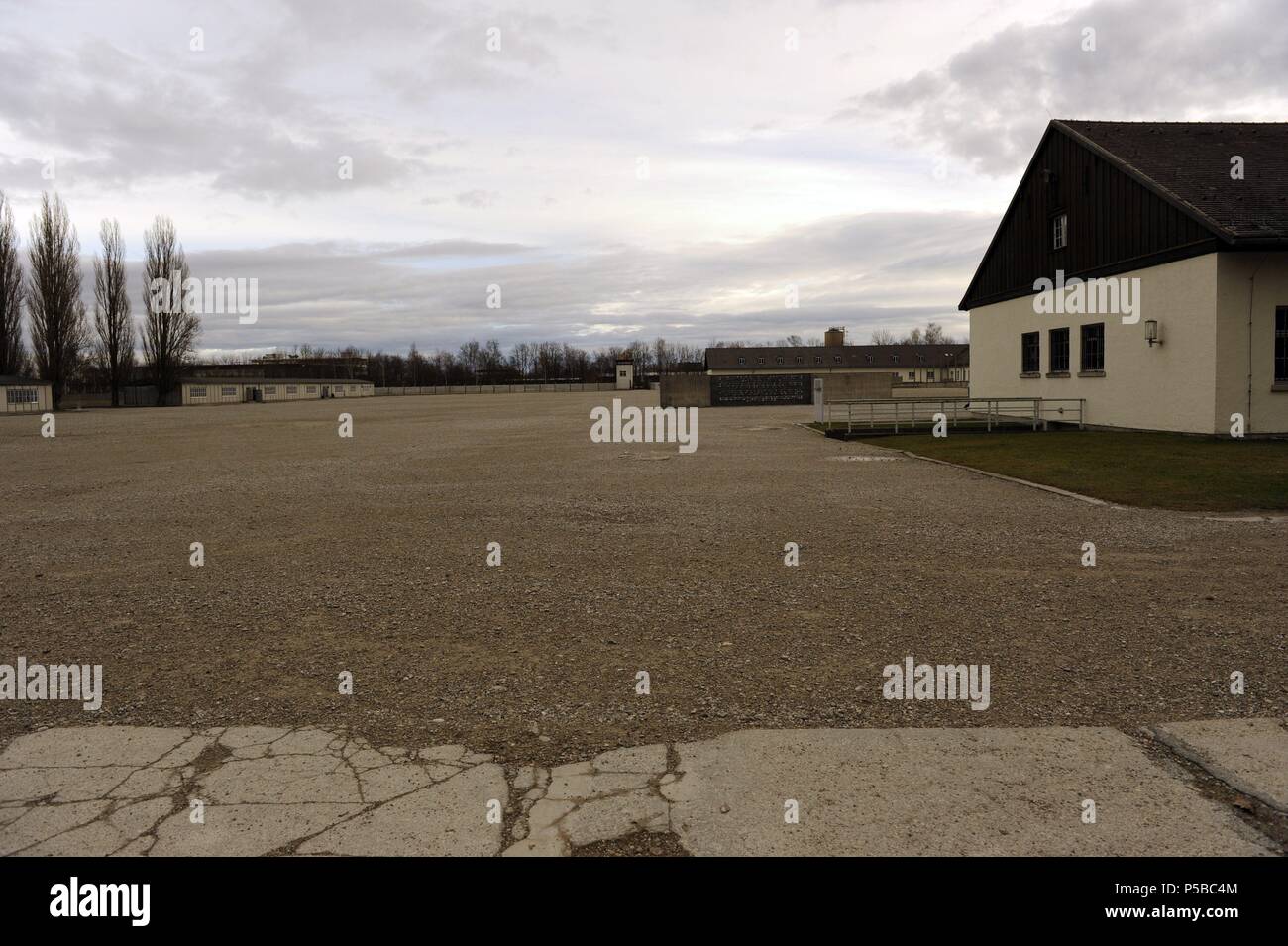 KZ Dachau. NS-Lager der Gefangenen in 1933 eröffnet. Kaserne. Deutschland. Stockfoto