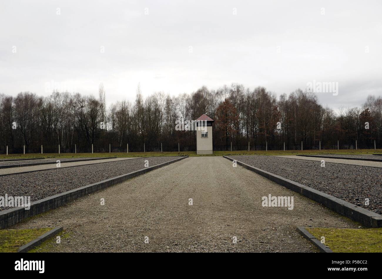 KZ Dachau. NS-Lager der Gefangenen in 1933 eröffnet. Website der Kaserne waren. Deutschland. Stockfoto