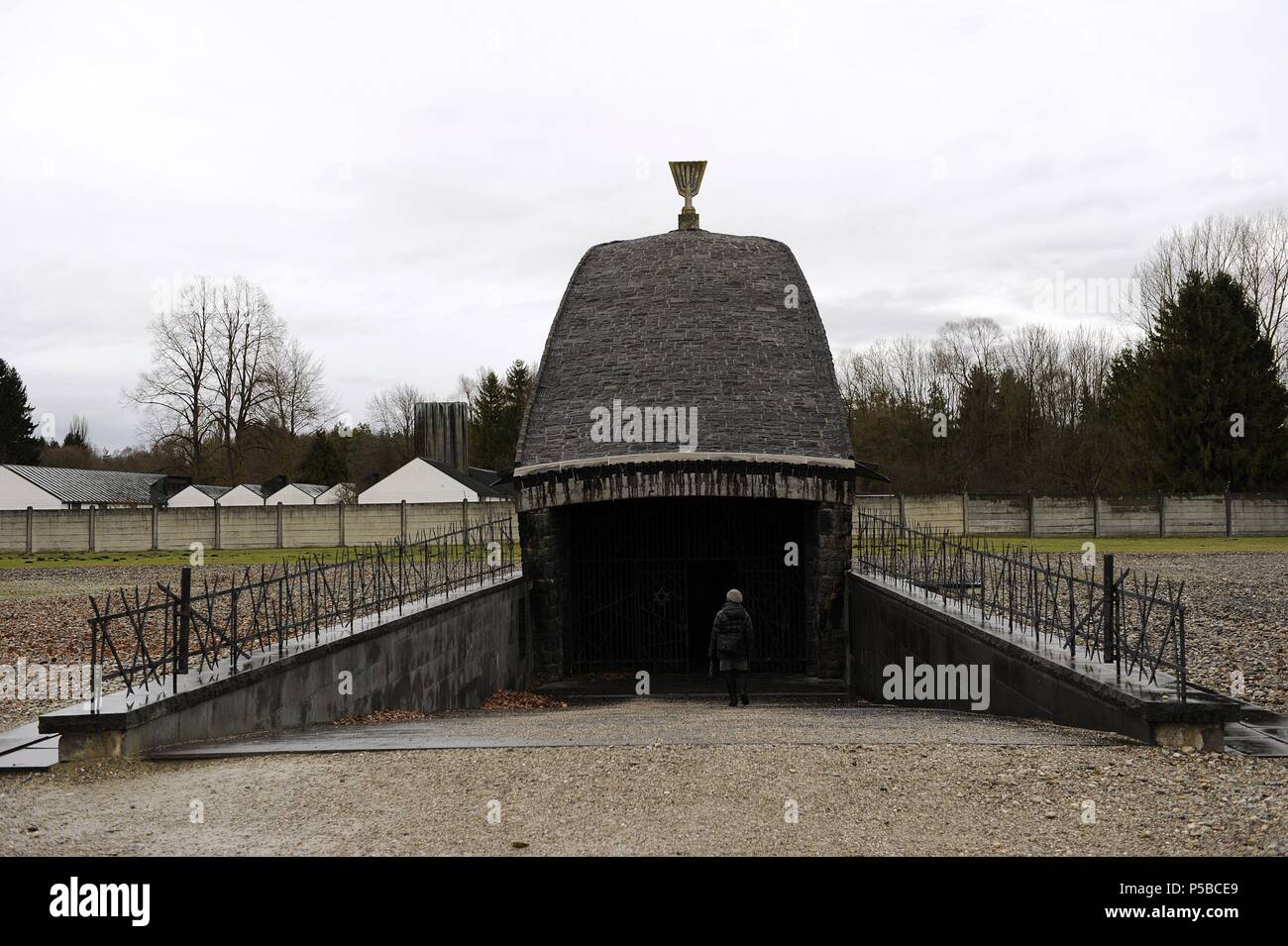 KZ Dachau. NS-Lager der Gefangenen in 1933 eröffnet. Jüdische Gedenkstätte, 1967. Deutschland. Stockfoto