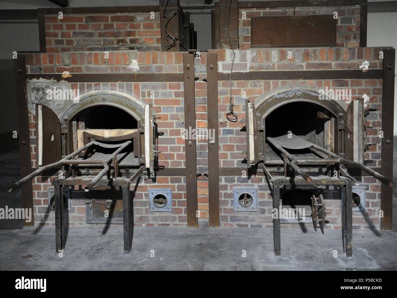 KZ Dachau. NS-Lager der Gefangenen in 1933 eröffnet. Krematorium. Deutschland. Stockfoto