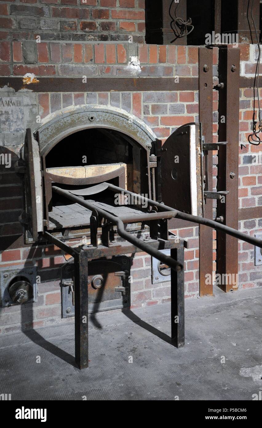 KZ Dachau. NS-Lager der Gefangenen in 1933 eröffnet. Krematorium. Deutschland. Stockfoto