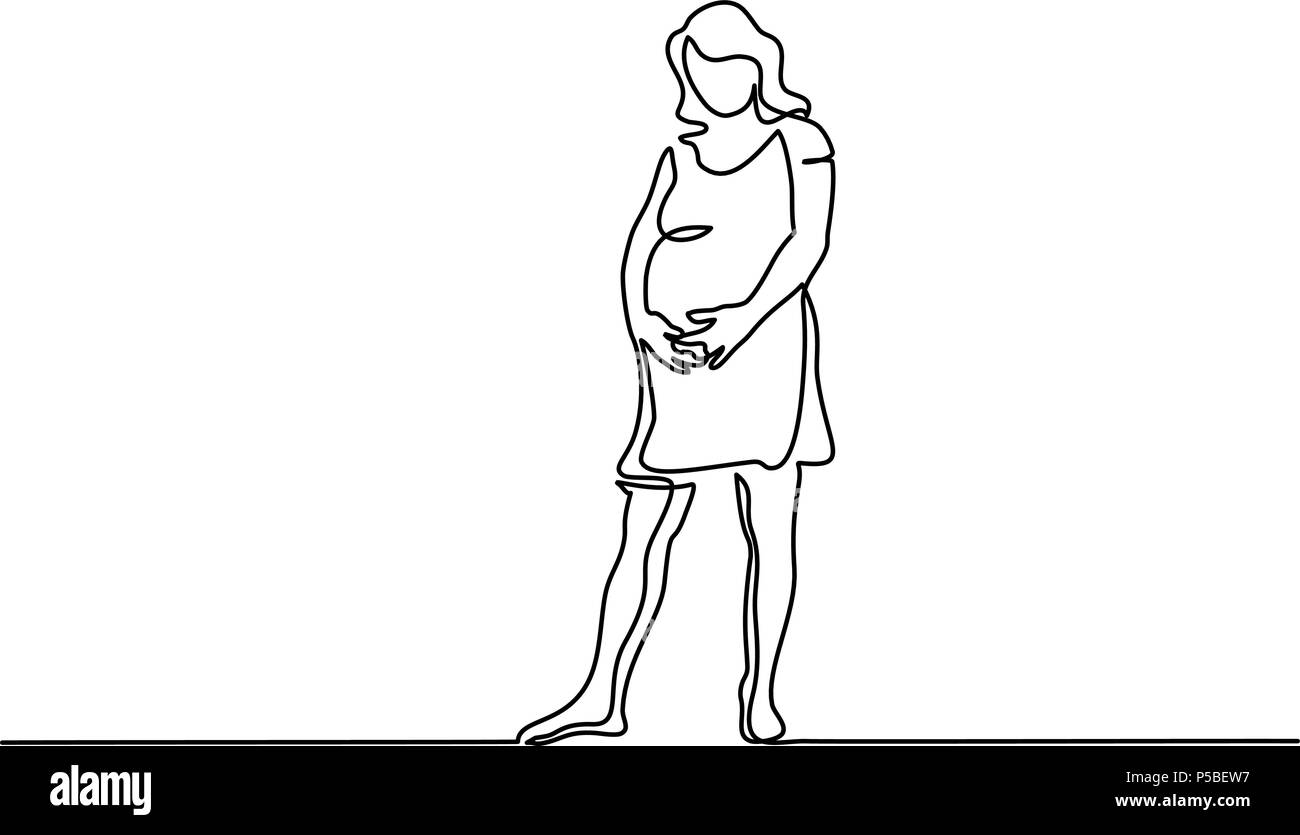 Gerne schwangere Frau silhouette Bild Stock Vektor
