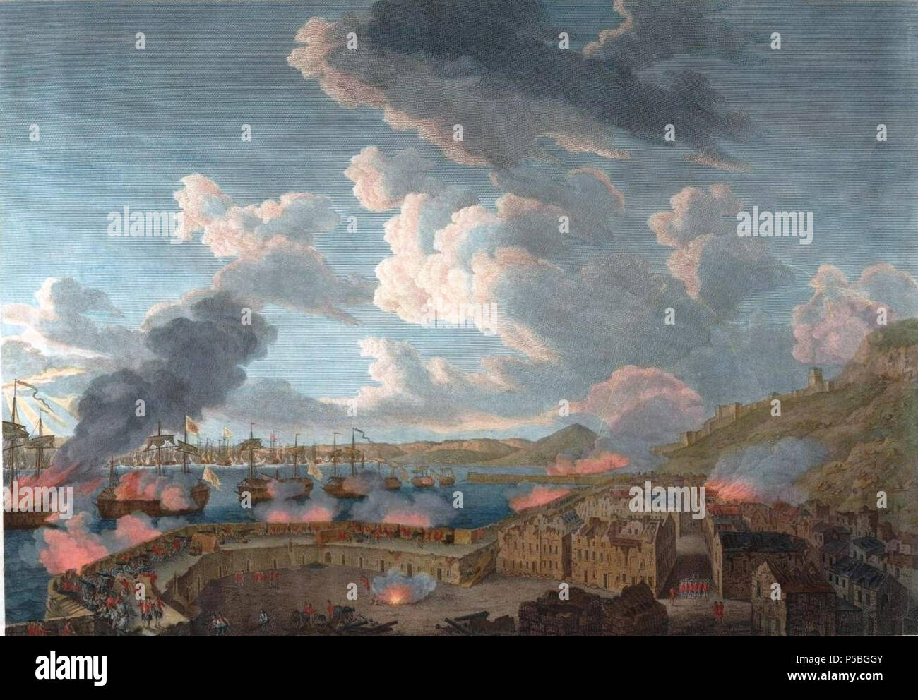 431 Verteidigung de Gibraltar attaquee par les Français et Les Espagnols le 13 Sept 1782 Stockfoto