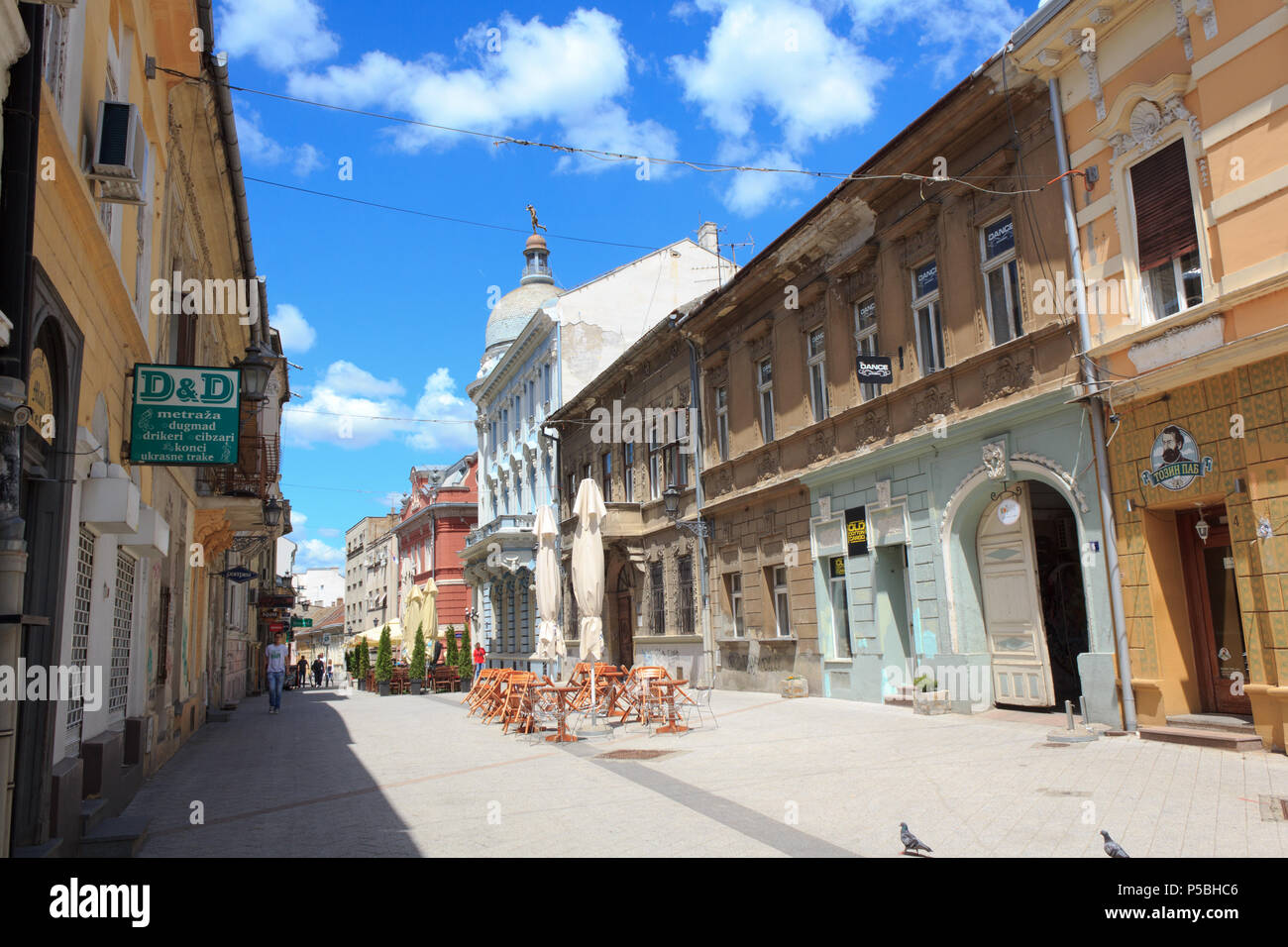 Mileticeva Straße in Novi Sad Stockfoto