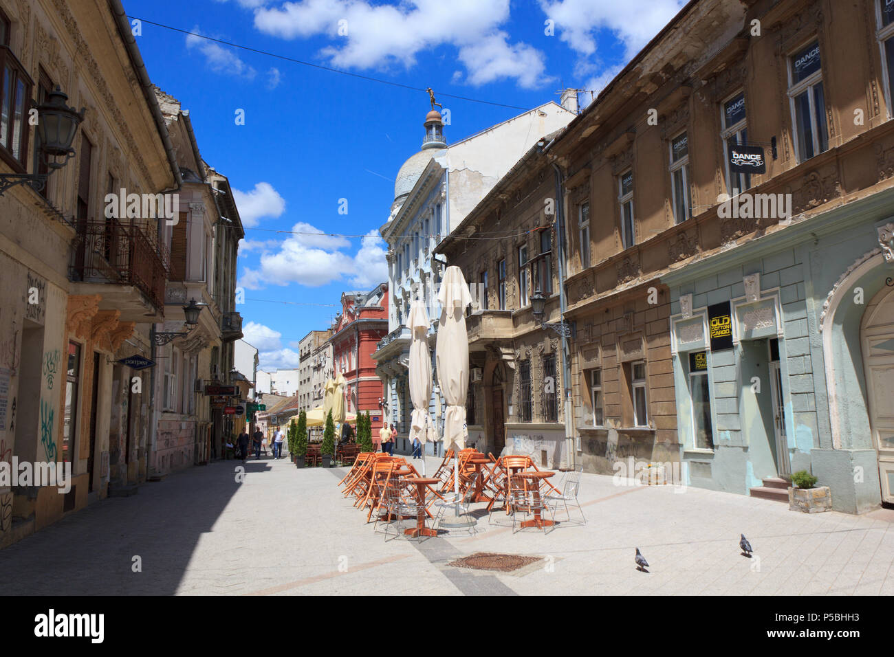 Mileticeva Straße in Novi Sad Stockfoto