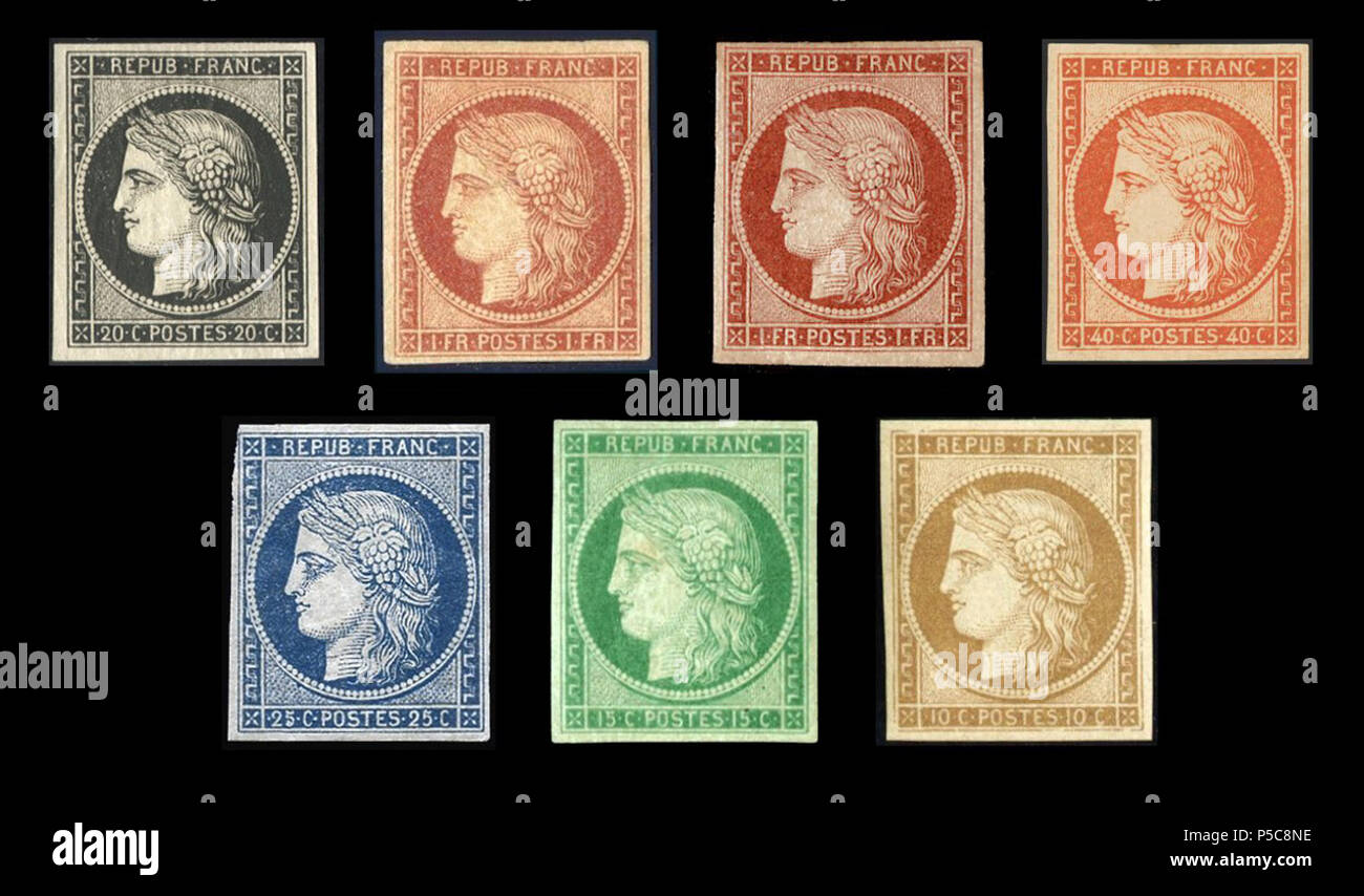 N A Englisch Franzosisch Erstmals Briefmarken Emission Ceres 1 Und 2 Reihe 1849 Und 1850 Briefmarken