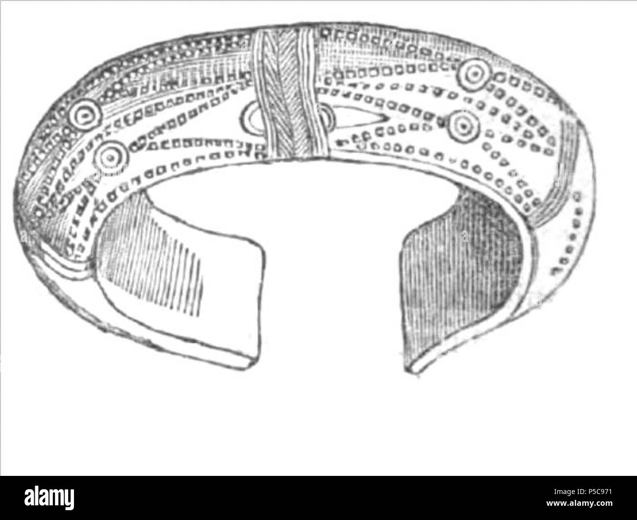 N/A. Englisch: Dacian Bronze Armband Gusterita Sibiu County. Archäologische Fund mit dem Schatz Guteria Sibiu; Vom = Endphase der Bronzezeit (IV) cf Cimec. 1877. Tocilescu Grigore George (1850-1909) 405 Dacian Bronze Armband Gusterita Sibiu County Stockfoto