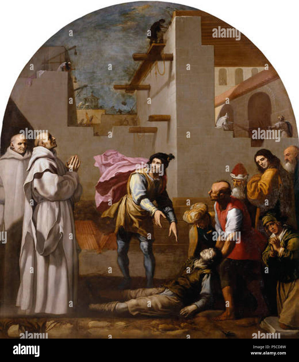 N/A. Español: El vor Boson resucita ein un-albañil. (1626-1632). Óleo sobre lienzo. Medidas: 337' 297' 5 cm x 5 cm. 1. Dezember 2011, 10:19:09. Vicente Carducho (C. Carducho 1576-1638) 271. Pinturas del Claustro de El Paular, 04. Stockfoto