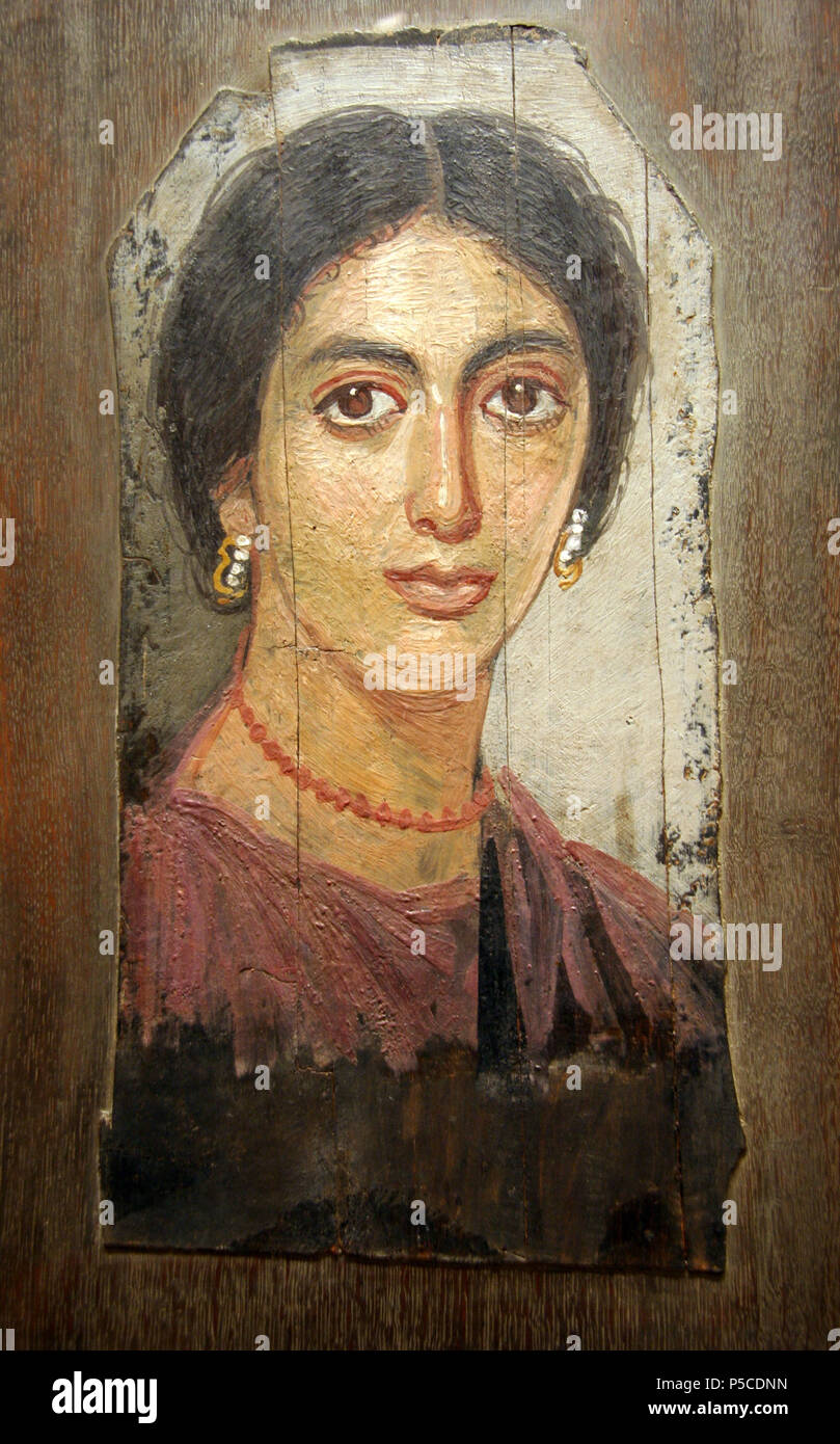 N/A. Englisch: Encaustic auf Cypress Panel: Porträt einer Frau aus Al-Faiyum, Ägypten, römische Zeit, ca. 100-150 C.E. Milwaukee Art Museum, Wisconsin. 1. Januar 2012. 513 EncausticPortraitWoman Jonathunder Stockfoto