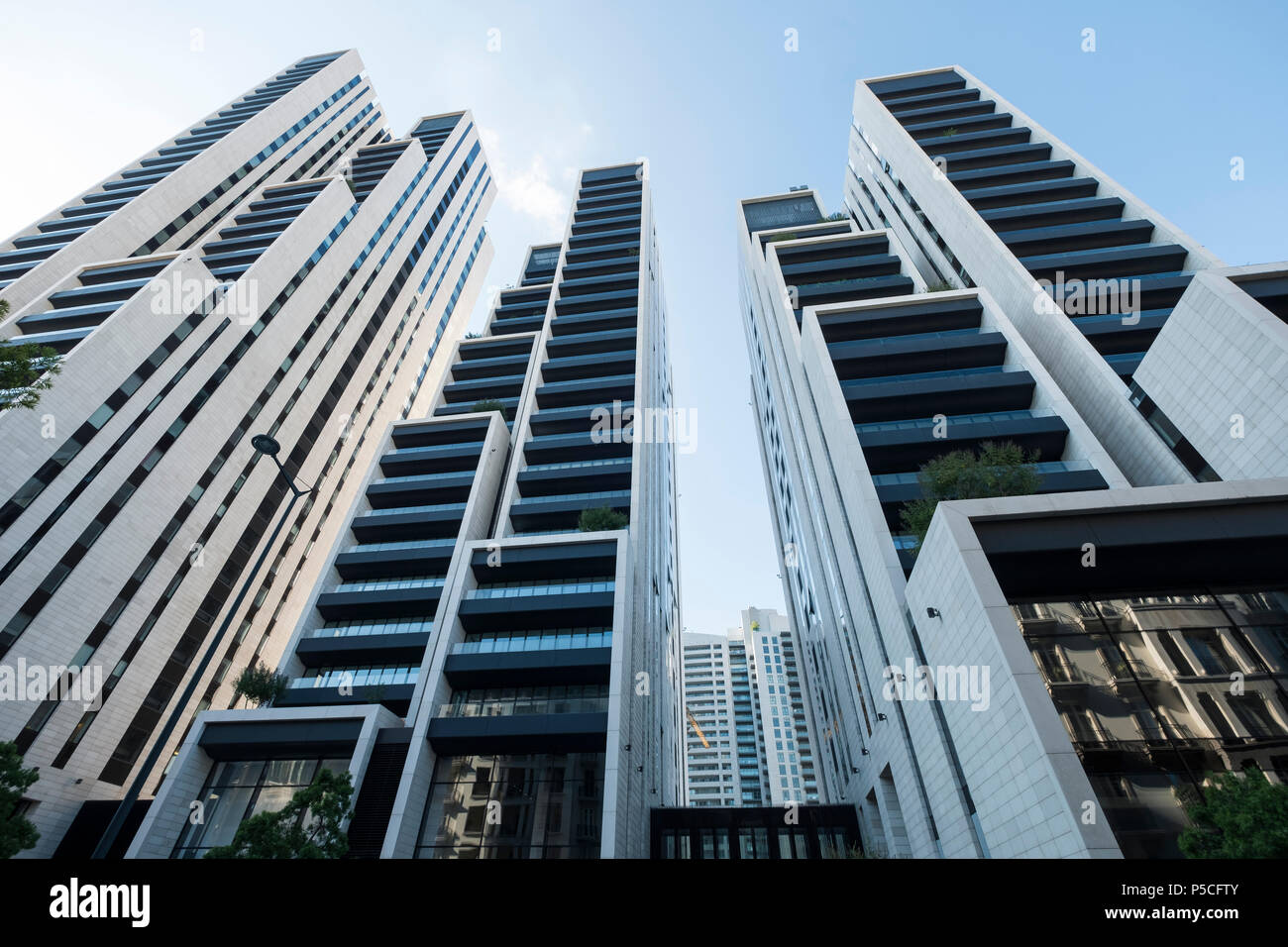 Modernes hohes Luxus Apartment Gebäuden, Beirut 1, 2, 3 im Zentrum von Beirut, Libanon. Stockfoto