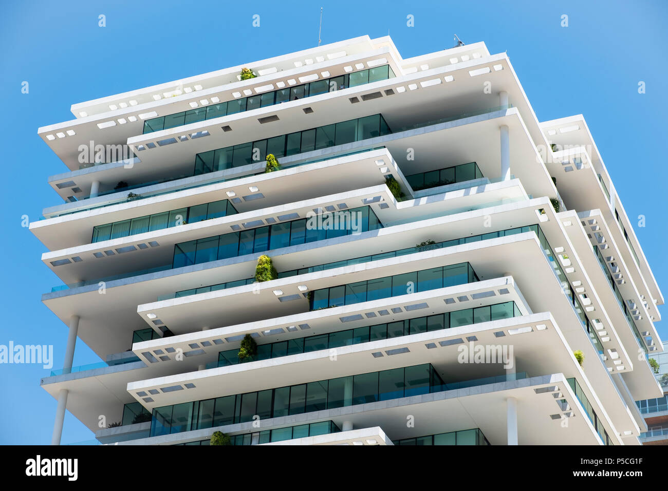 Modernes hohes Luxus Apartment Gebäuden, den Terrassen, im Zentrum von Beirut, Libanon. Stockfoto