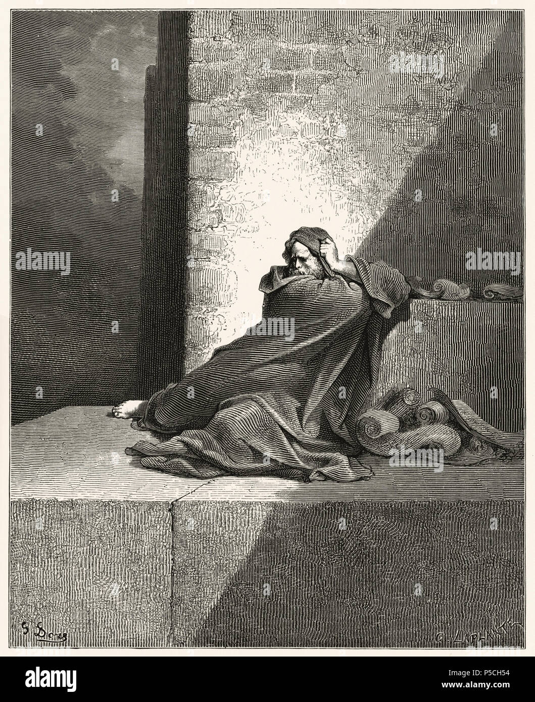 N/A. Englisch: Scan eines Gustave Doré Gravur mit dem Titel "Baruch" - 1866. 1866. Gustave Doré (1832-1883) Alternative Namen Paul Gustave Doré, Paul Gustave Doré Louis Christophe Beschreibung französischer Maler, Zeichner, Kupferstecher und Karikaturist Geburtsdatum / Tod am 6. Januar 1832 23. Januar 1883 Ort der Geburt / Tod Strasbourg Paris arbeiten Standort Paris Aufsicht: Q6682 VIAF: 41839207 ISNI: 0000 0001 2278 6962 ULAN: 500013657 79089221 LCCN: n NLA: 35041510 WorldCat 174 Baruch Stockfoto