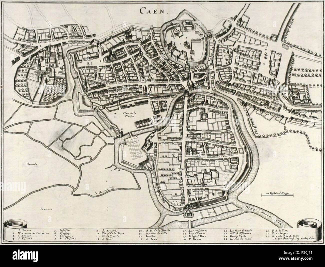 N/A. Français: Plan de Caen à la fin du XVIIesiècle. 1657. Matthäus Merian (1593 - 1650) Alternative Namen Matthäus Merian der Ältere; Matthaeus Merian; Matthias Merian Beschreibung Schweizer Kupferstich Kupferstecher und Verleger Geburtsdatum / Tod am 22. September 1593 vom 19. Juni 1650 Ort der Geburt / Todes Basel Bad Schwalbach Arbeitsort Schweiz (Zürich, Basel), in Frankreich (Nancy, Paris), Niederlande, Deutschland (Straßburg, Augsburg, Stuttgart, Oppenheim, Frankfurt) Kontrolle: Q 57968 VIAF: 32000392 ISNI: 0000 0001 2126 6236 ULAN: 500010137 50035966 LCCN: n NLA: 35706082 WorldCat 262 Caen 2 Stockfoto