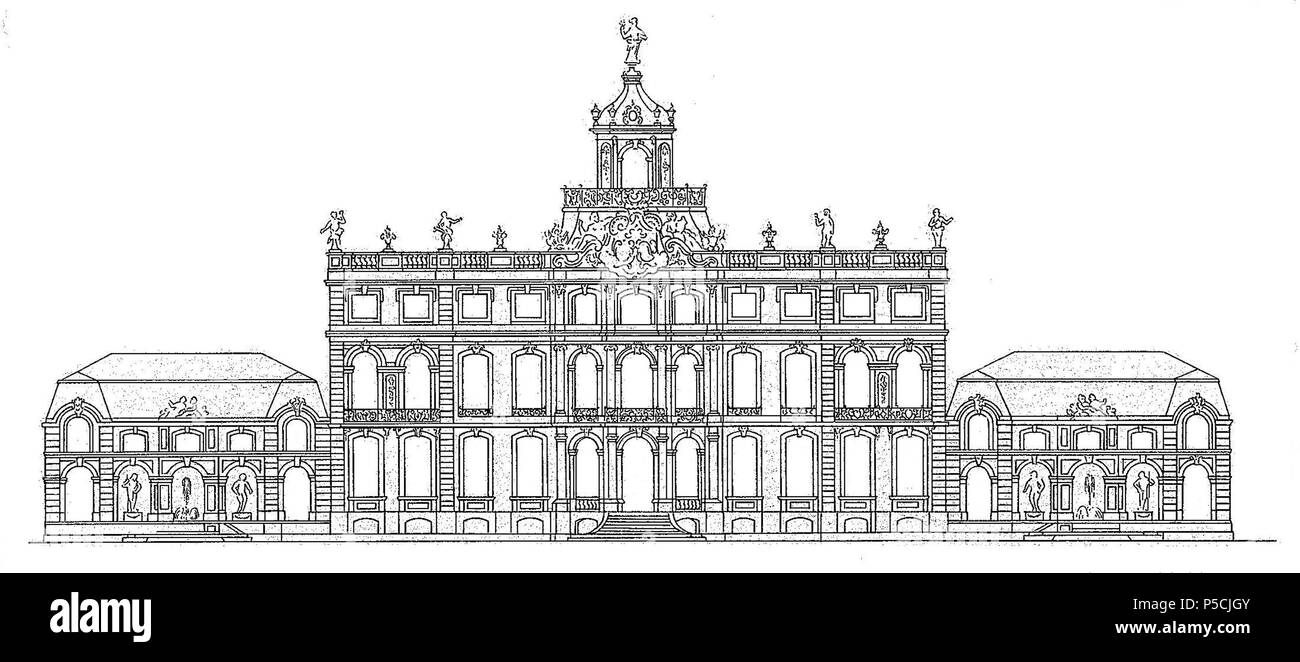 489 Düsseldorf, Schloss Jägerhof, Entwurf nicht ausgeführt, 1748, Johann Joseph Couven Stockfoto