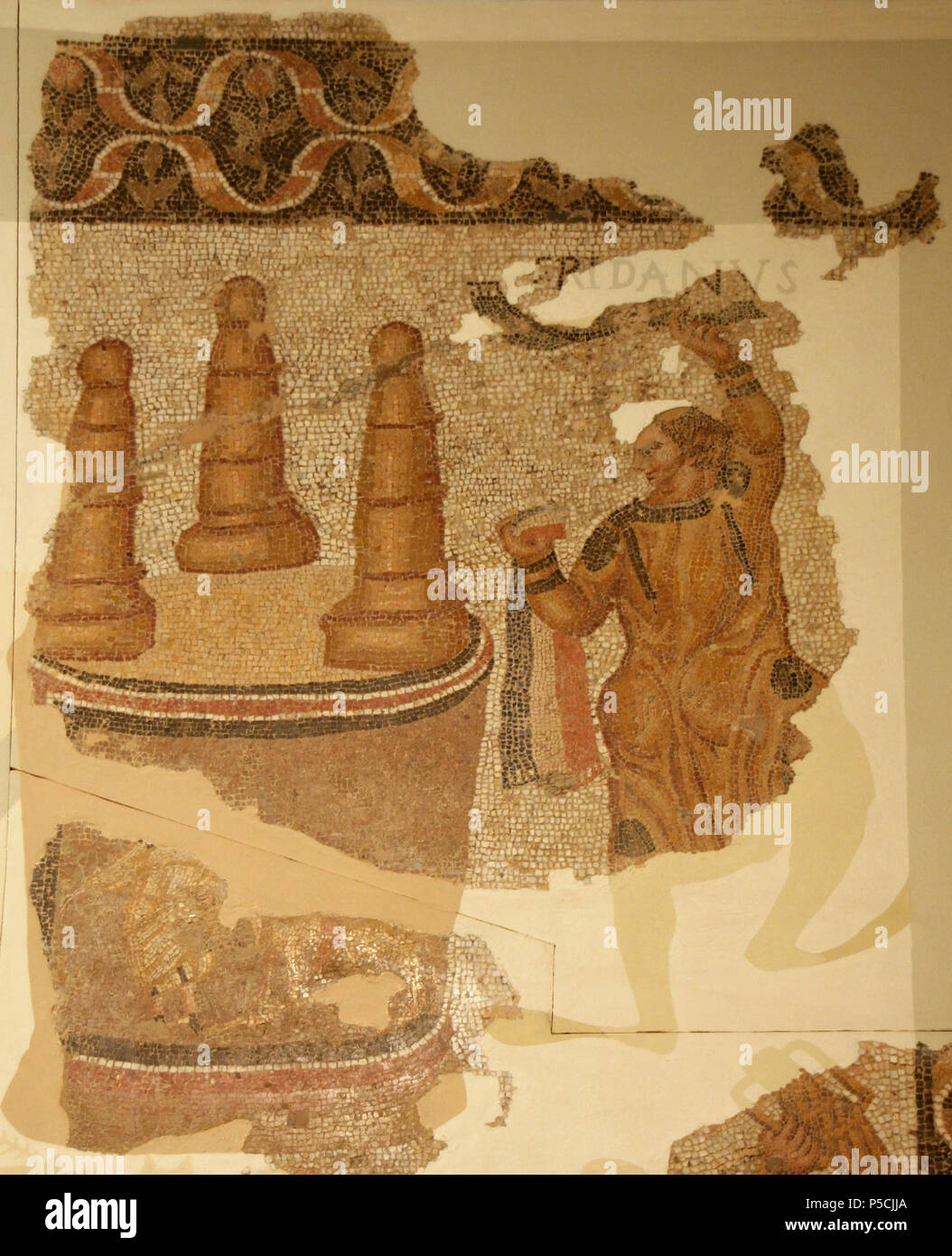 Zirkus Mosaik (Detail) 4. Jahrhundert n. N/A 349 Circus Mosaik 3 Stockfoto